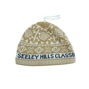 Swix Nordic Seeley Hills Classic Birkebeiner Ski Cap Hat Beanie Tan White Tassel